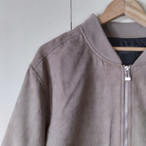 Faux Suede Bomber Jacket - Picture 3 of 11